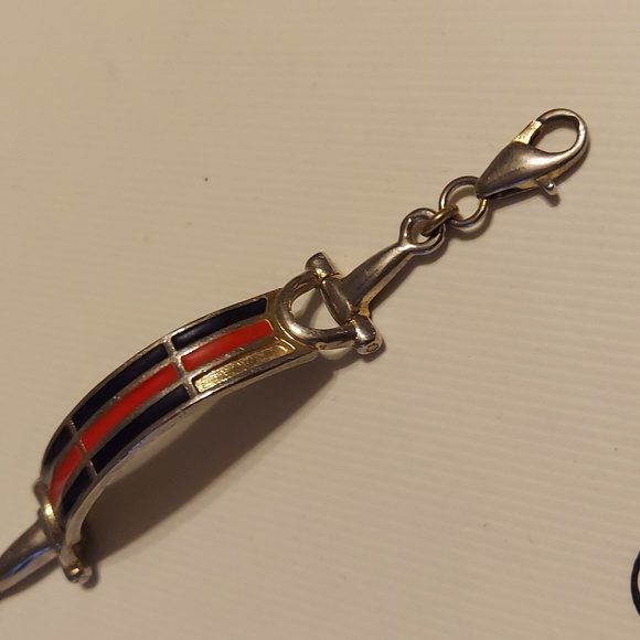 Super cool Gucci horsebit enamel bracelet, red, blue enamel, vintage 80's, GVC! - Picture 4 of 5